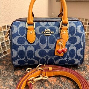 Coach Mini Rowan in Signature Denim